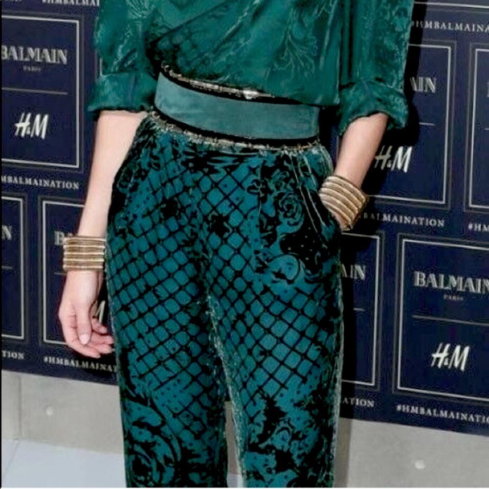 Balmain x H&M Green Suede Wide Belt